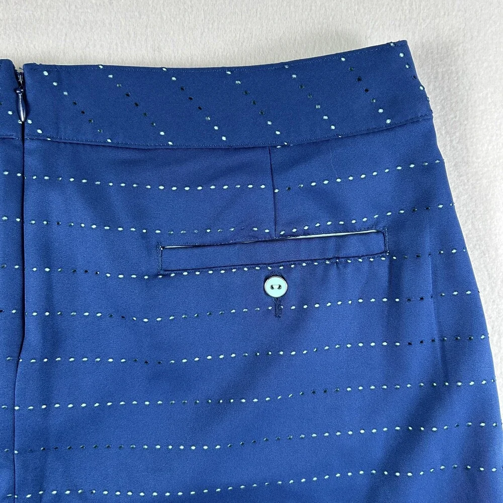 Lady Hagen Skort Womens 12 Blue Dot Stripe Golf Athletic Lined Stretch Pockets